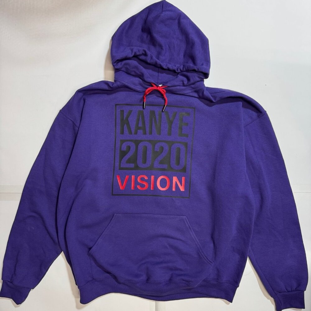 Kanye West Ye Yeezy 2020 Vision Presidential Campaign Hoodie Purple Red Black XL